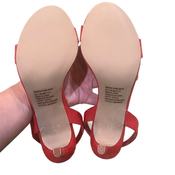 NWOT! JUST FAB Maddie Red Suede Sling-Back Heeled Sandal, Size 7.5 - Picture 8 of 11